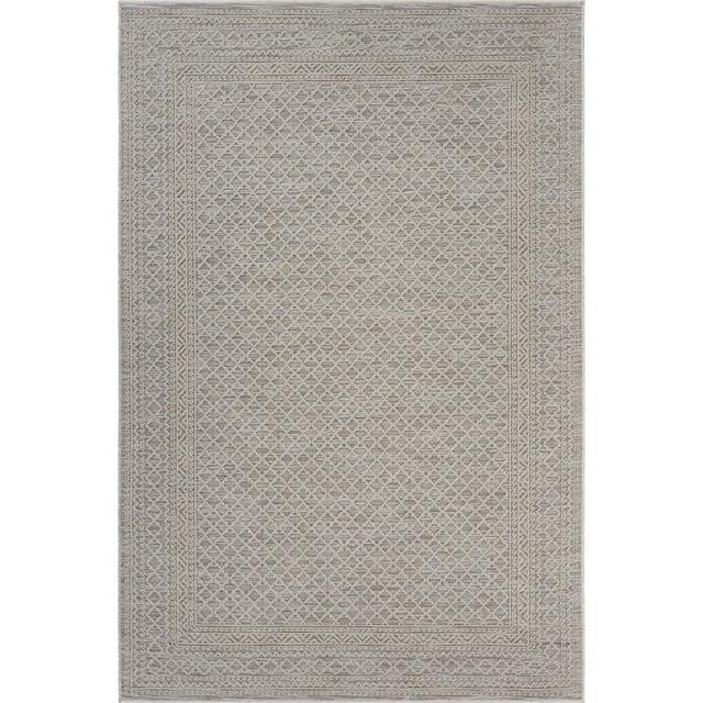 LR Home Reese 5' x 7', Gray Trellis Fade, Stain, and Moisture Resistant Indoor/Outdoor Area Rug
