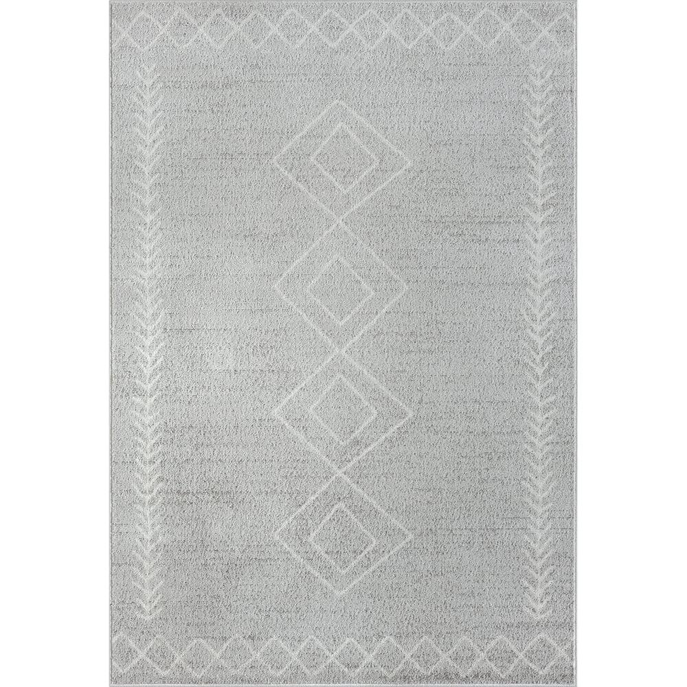 Geometric Performance Gray Area Rug