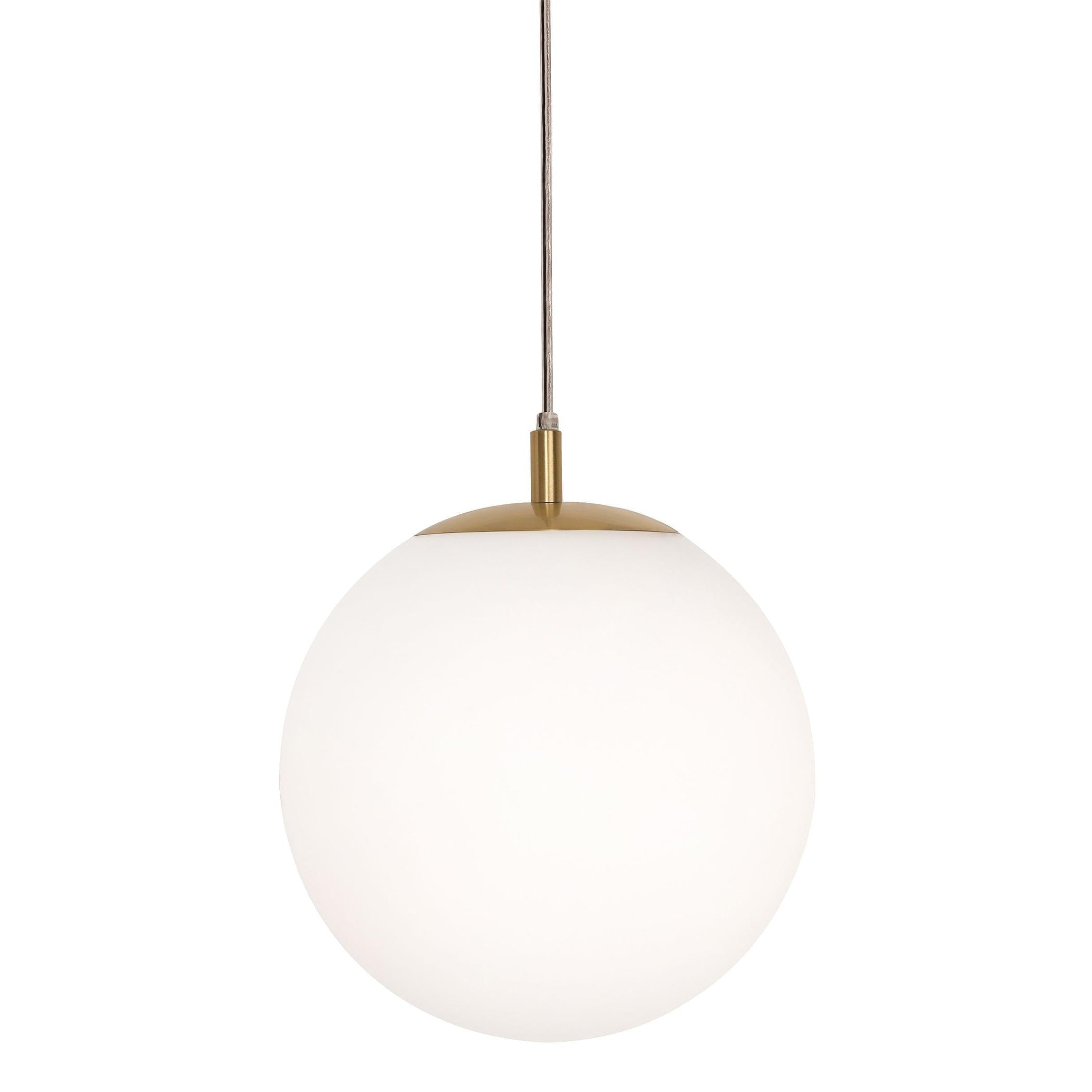 Loretto Satin Brass Modern Globe Pendant Light 11.8"