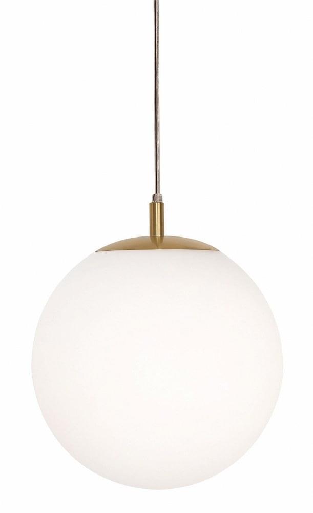 Loretto Satin Brass Modern Globe Pendant Light 11.8"