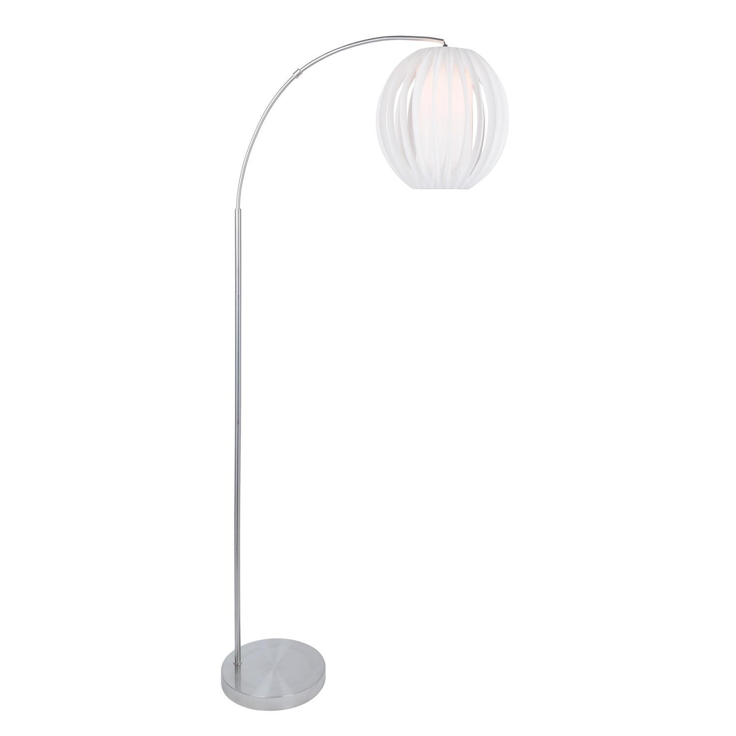 Deion Arc White Fabric Double-Layer Floor Lamp