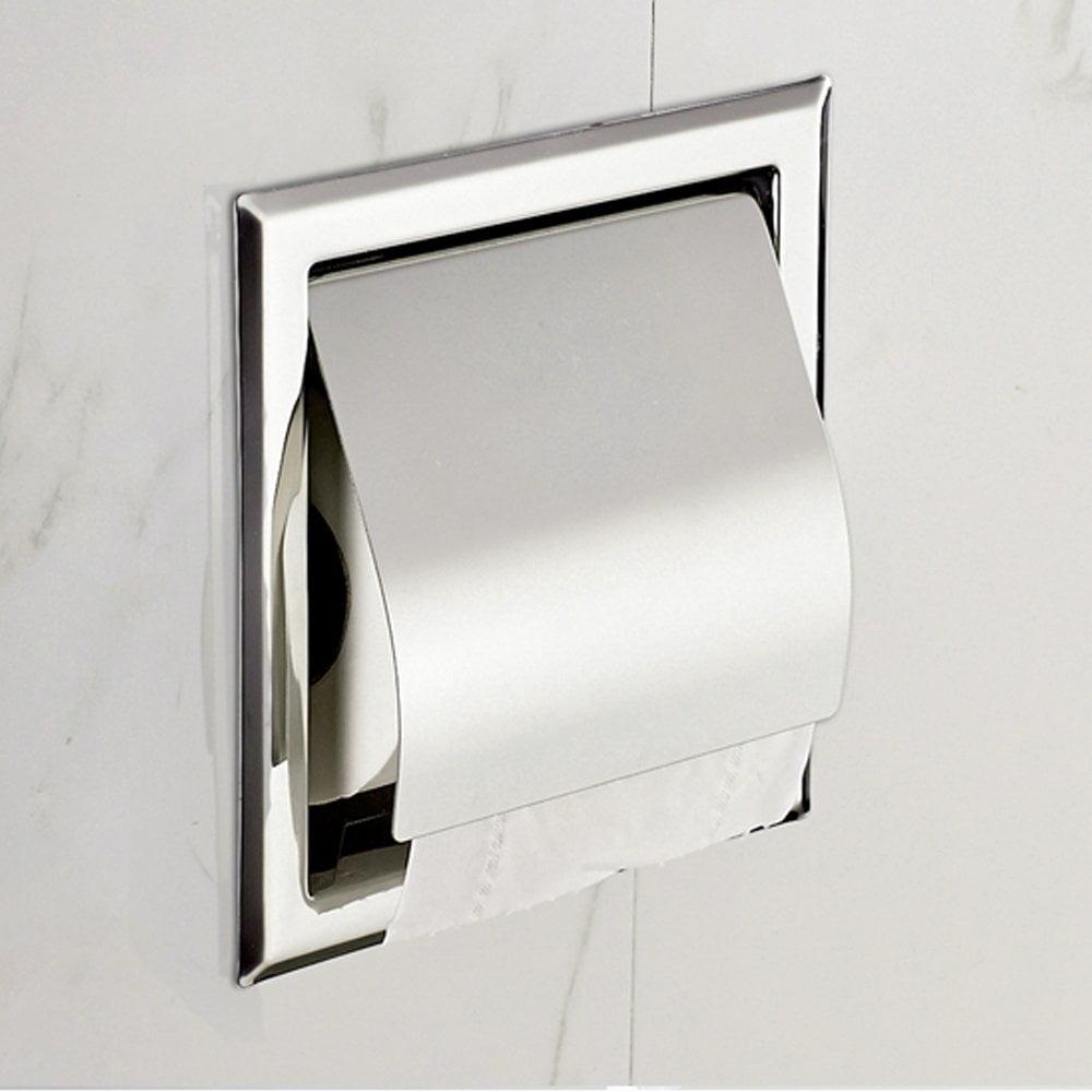 Polished Chrome Stainless Steel Recessed Toilet Paper Holder