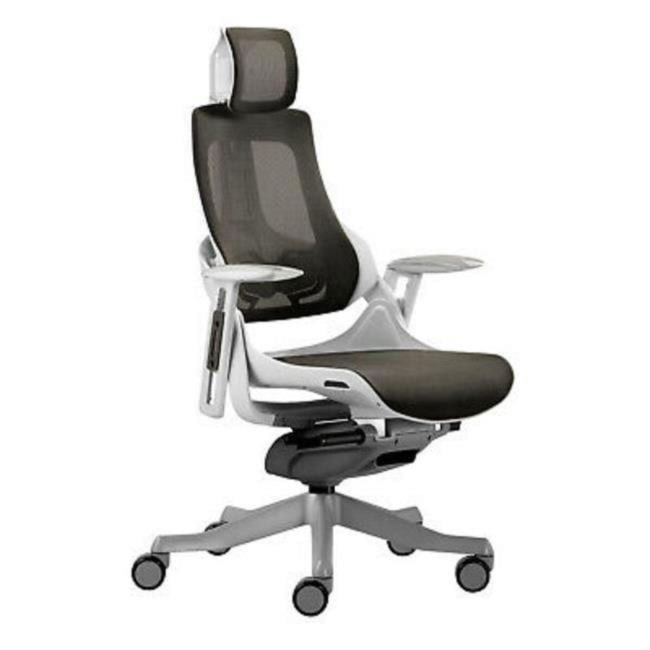 Gray Mesh High Back Executive Swivel Chair with Adjustable Arms