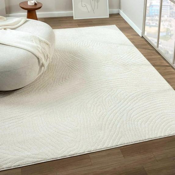 Luxe Weavers Floral Palm Leaf Cream 5x7 Area Rug