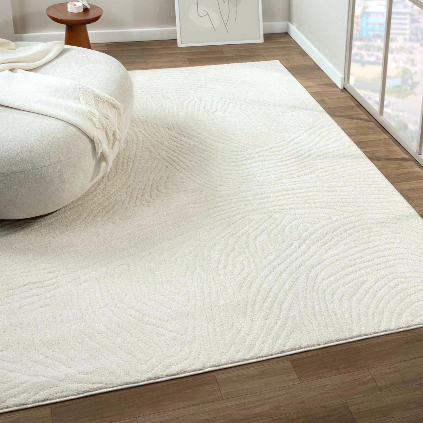 Luxe Weavers Floral Palm Leaf Cream 5x7 Area Rug