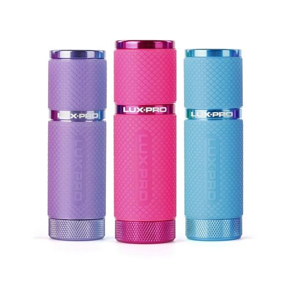 LuxPro Gels LED 40 Lumens Flashlight, 3 Pack Pink, Purple, Blue, LP395-PUB-A