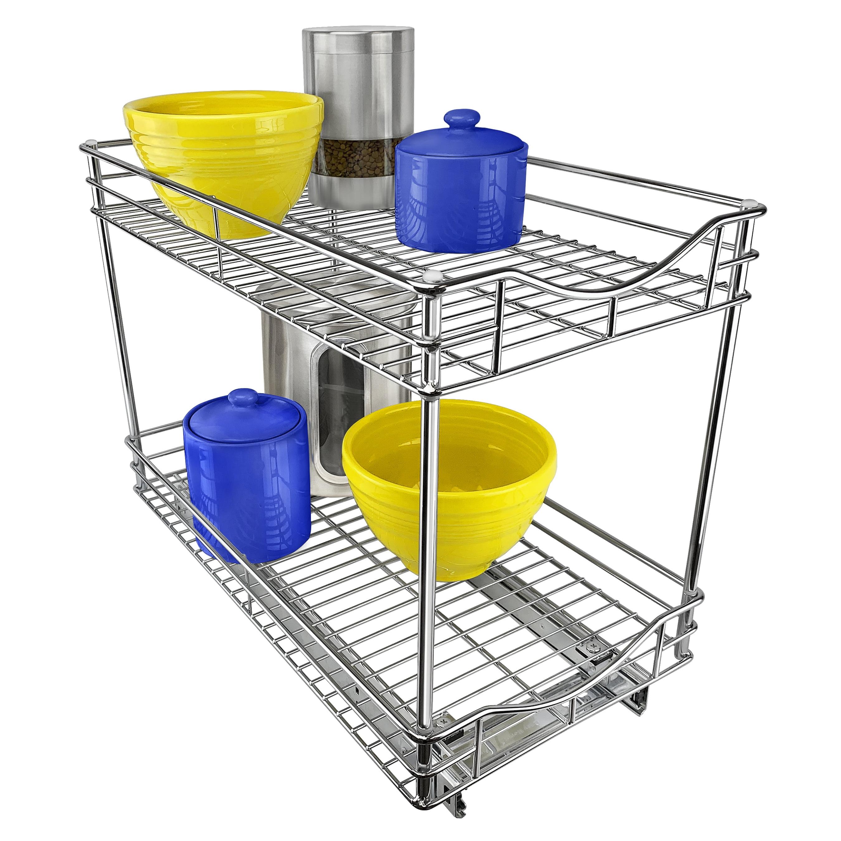 LYNK PROFESSIONAL LYNK PROFESSIONAL Pull Out Cabinet Organizer (2 Tier) Slide Out Drawers for Kitchen, Chrome