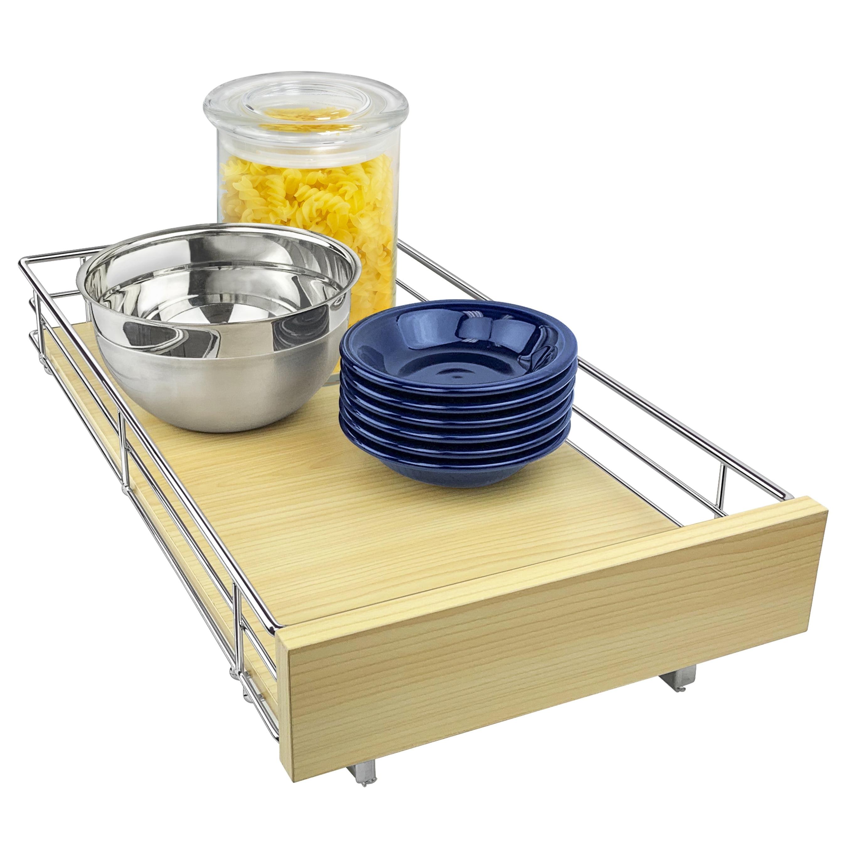 LYNK PROFESSIONAL® Select Pull Out Cabinet Organizer for Kitchen Cabinets, Wood and Chrome