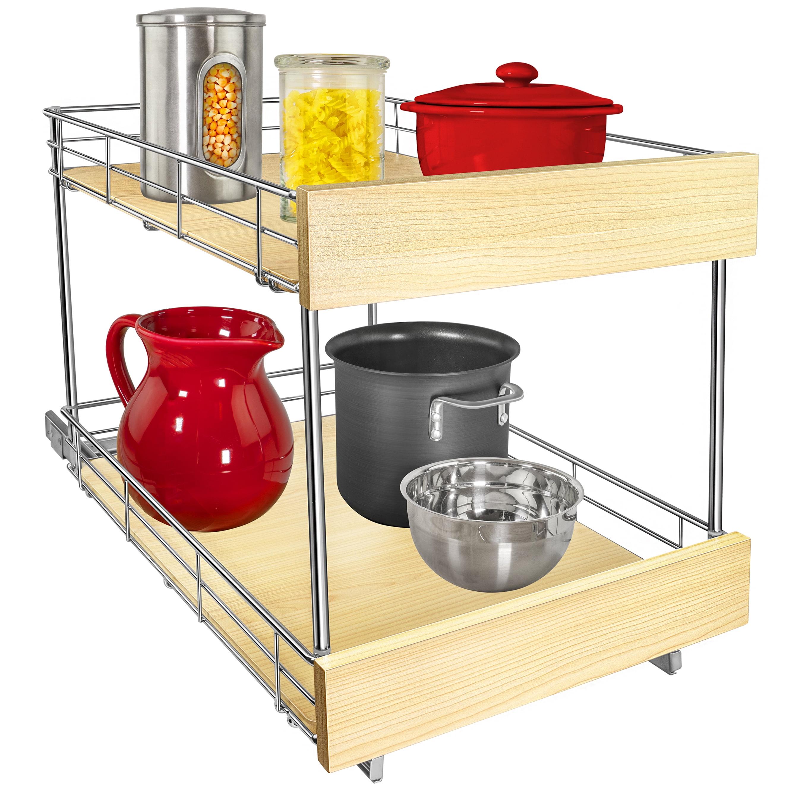 LYNK PROFESSIONAL® SELECT™ Pull Out Cabinet Organizer - Lifetime Ltd Warranty- Slide Out Drawers for Kitchen Cabinets - Sliding Pantry Shelves - Roll Out Shelf for Pots, Pans 14" x 21", Double