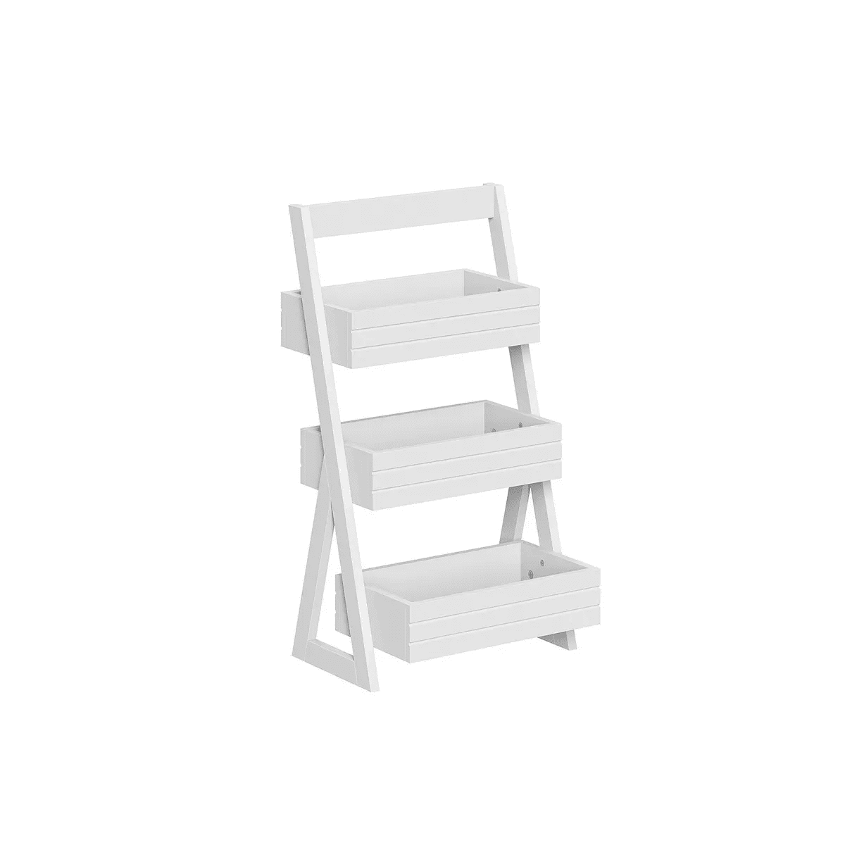 White 3-Shelf Compact Storage Caddy with Handle