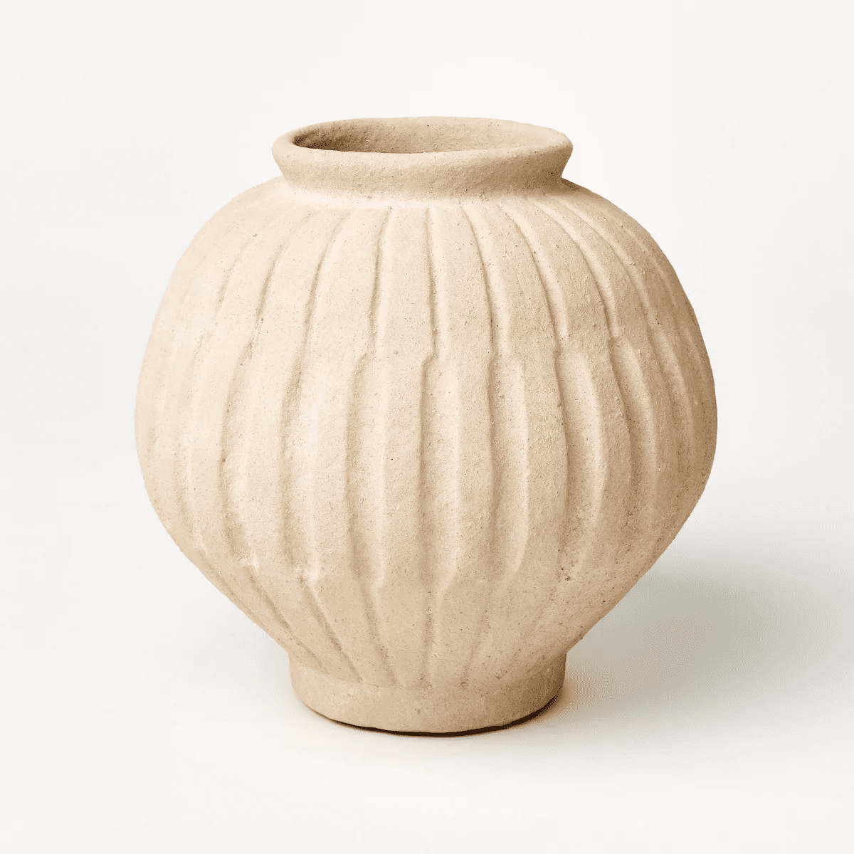 Tall Carved Ceramic Vase - Threshold™ designed with Studio McGee: Watertight Terracotta, Tabletop Decor, Spot Clean