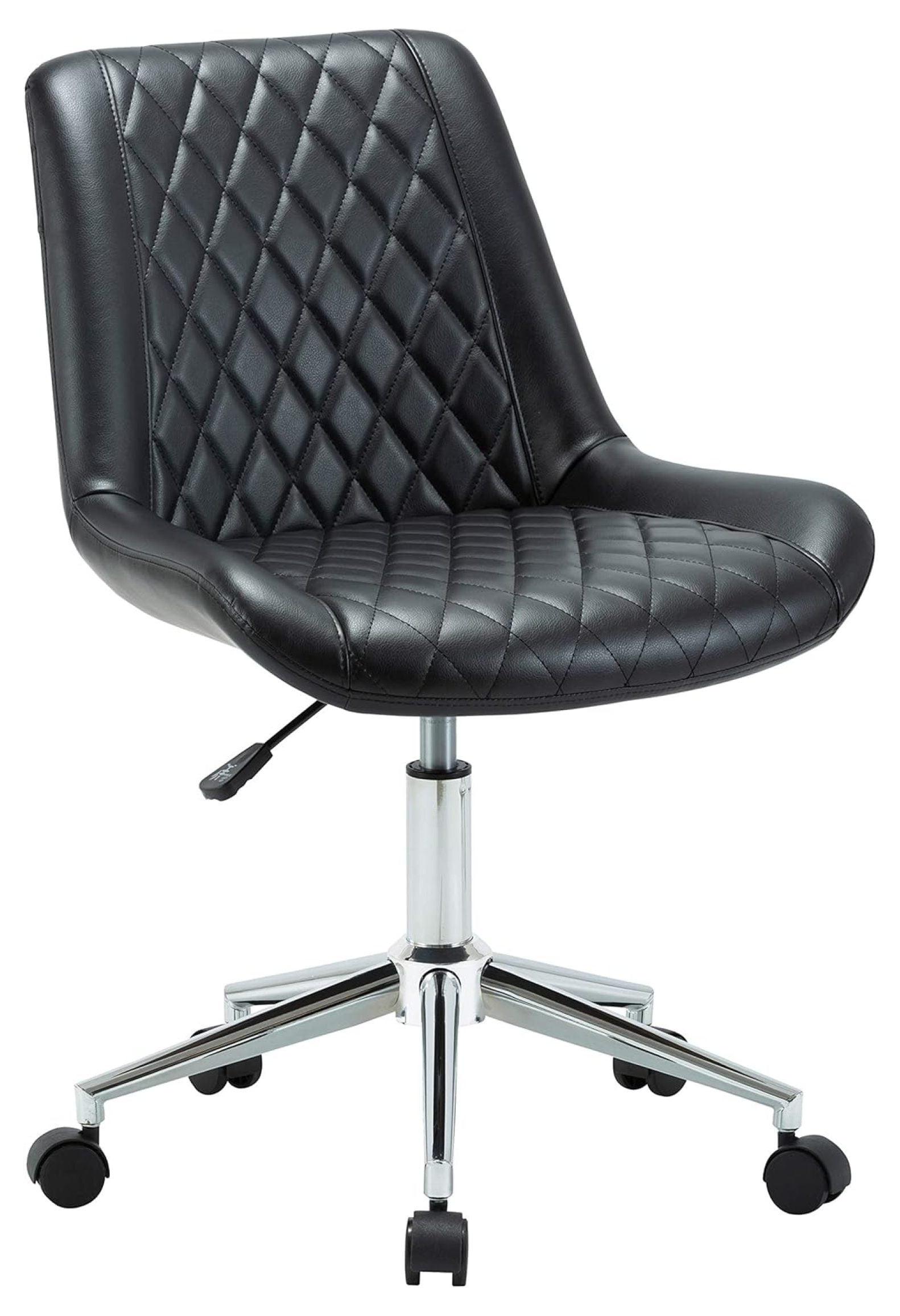 Cradle Comfort Low Back Black Leather & Vinyl Office Chair