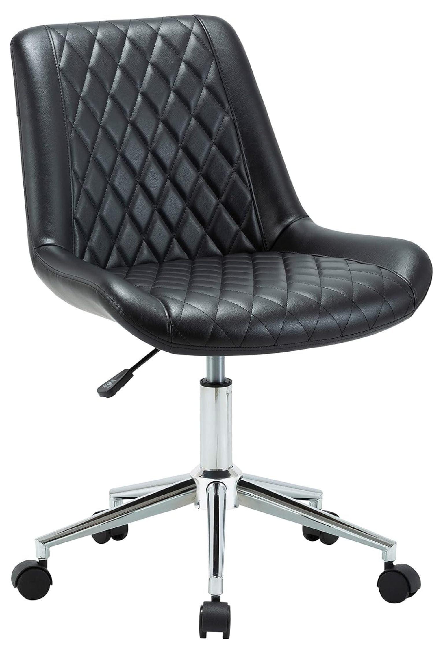 Cradle Comfort Low Back Black Leather & Vinyl Office Chair