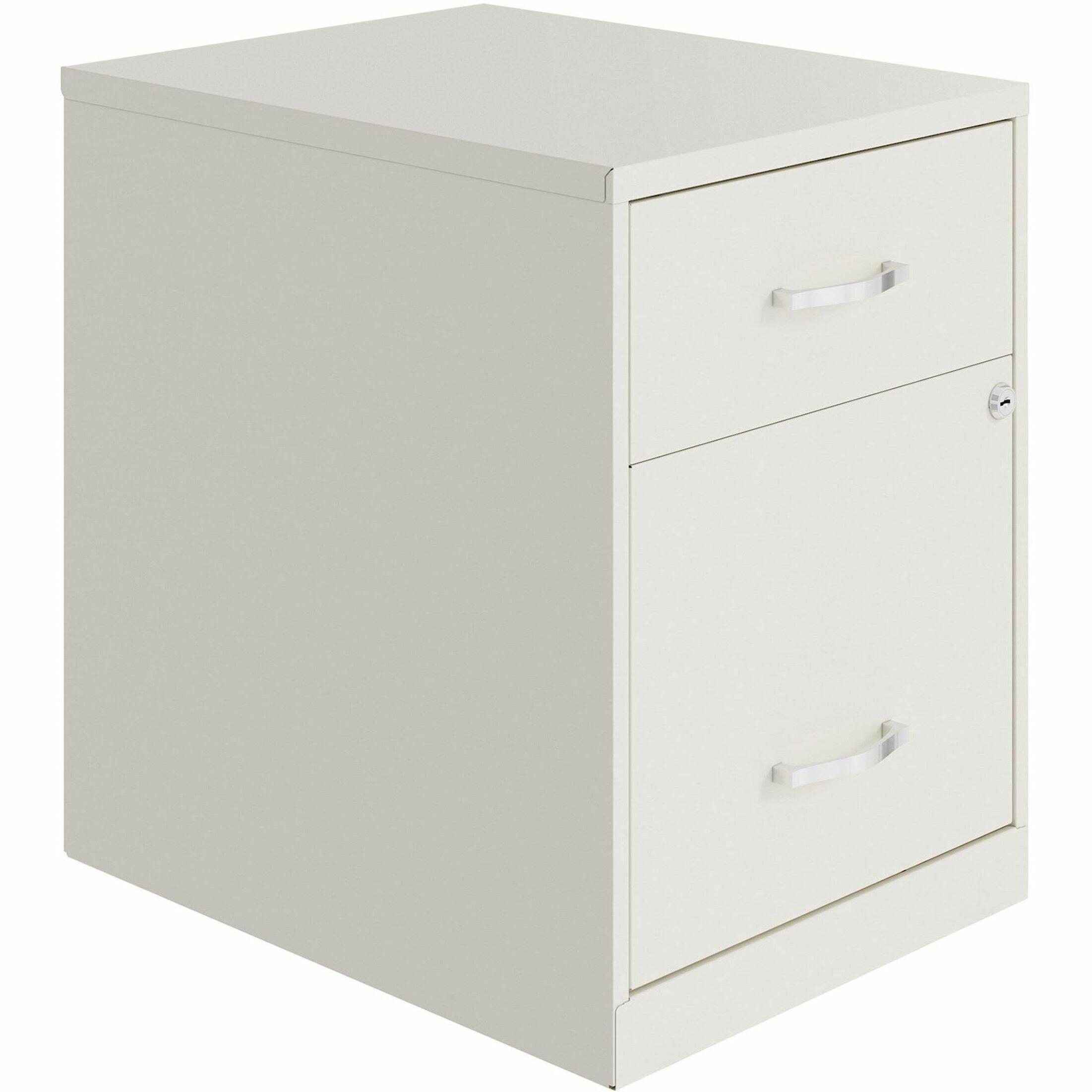 White Lockable 2-Drawer Steel File Cabinet