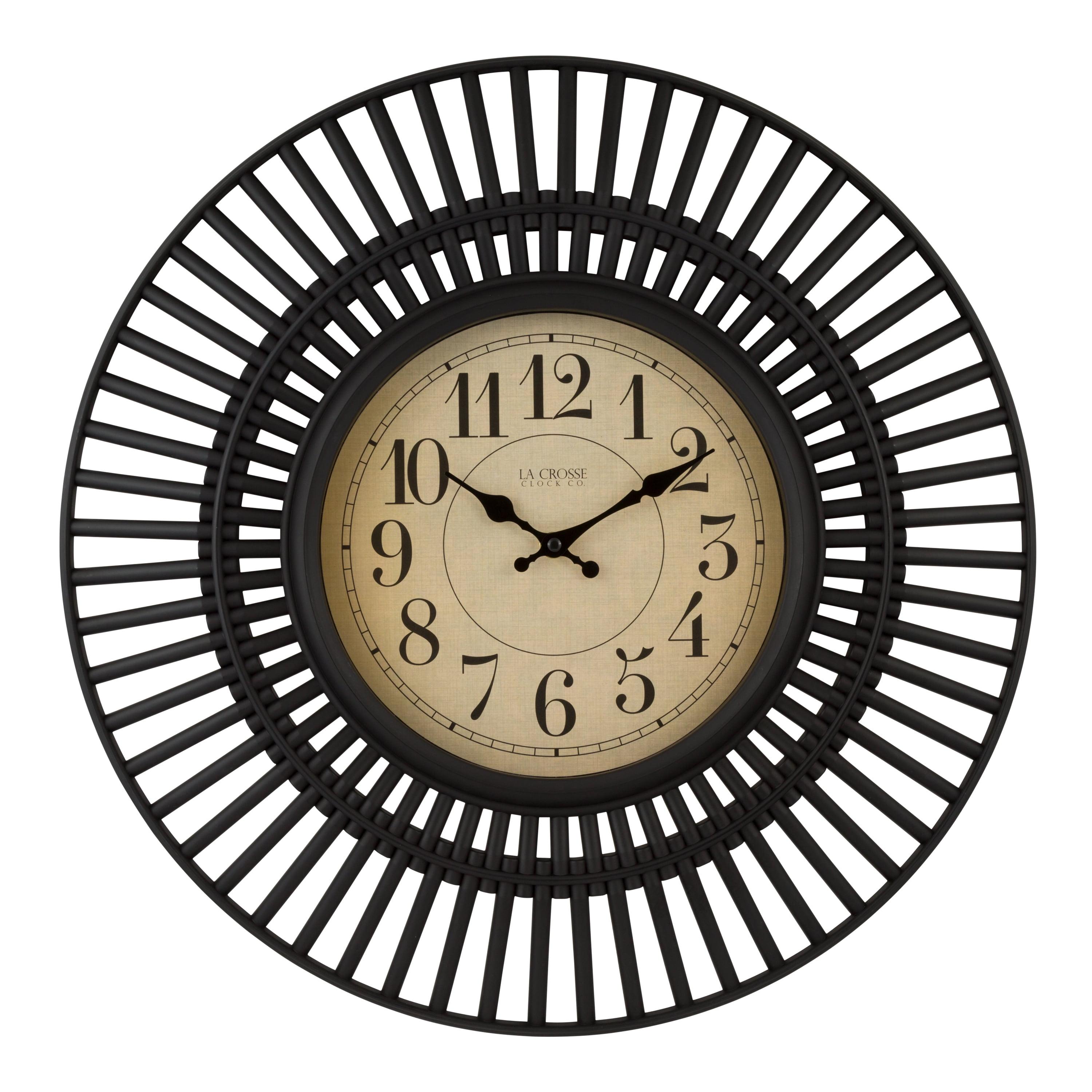 Covington 20-Inch Black Plastic Round Quartz Wall Clock