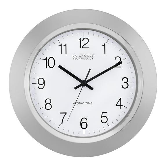 LcXctD WT-3144S 14 Inch Atomic Analog Silver Wall Clock