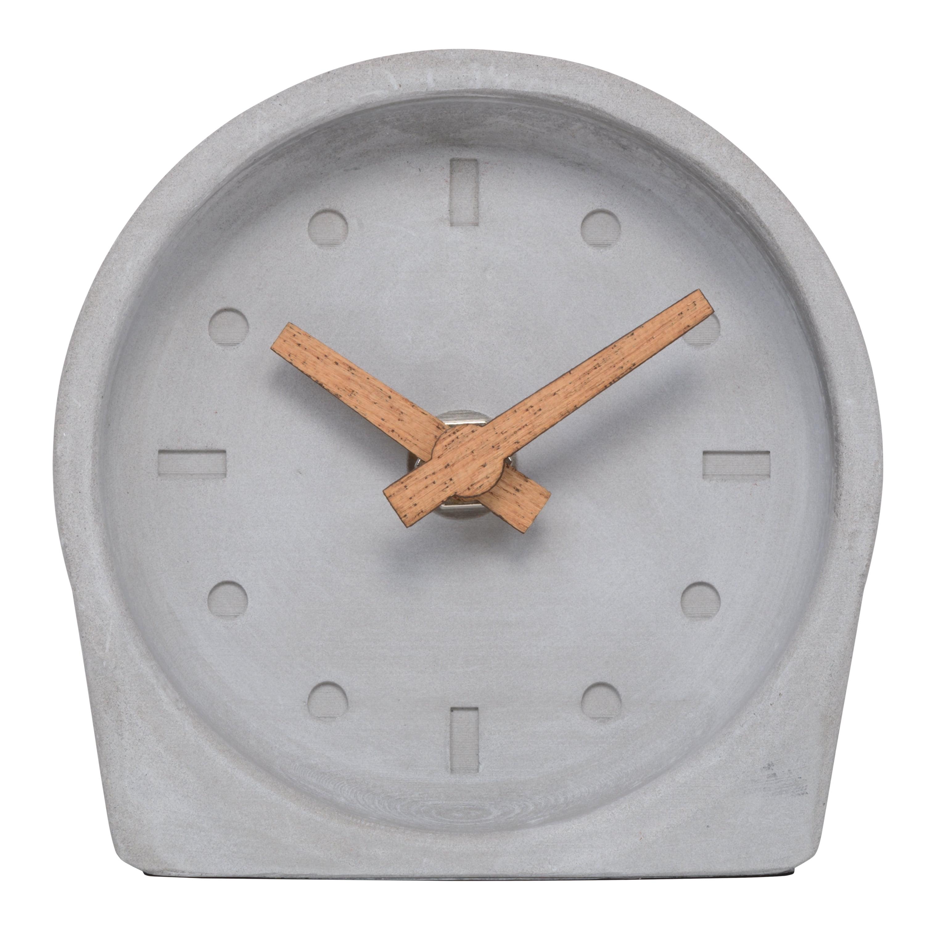 La Crosse Technology 4-Inch Quartz Battery Art Deco Cement Indoor Tabletop Clock, Open Faced Dial
