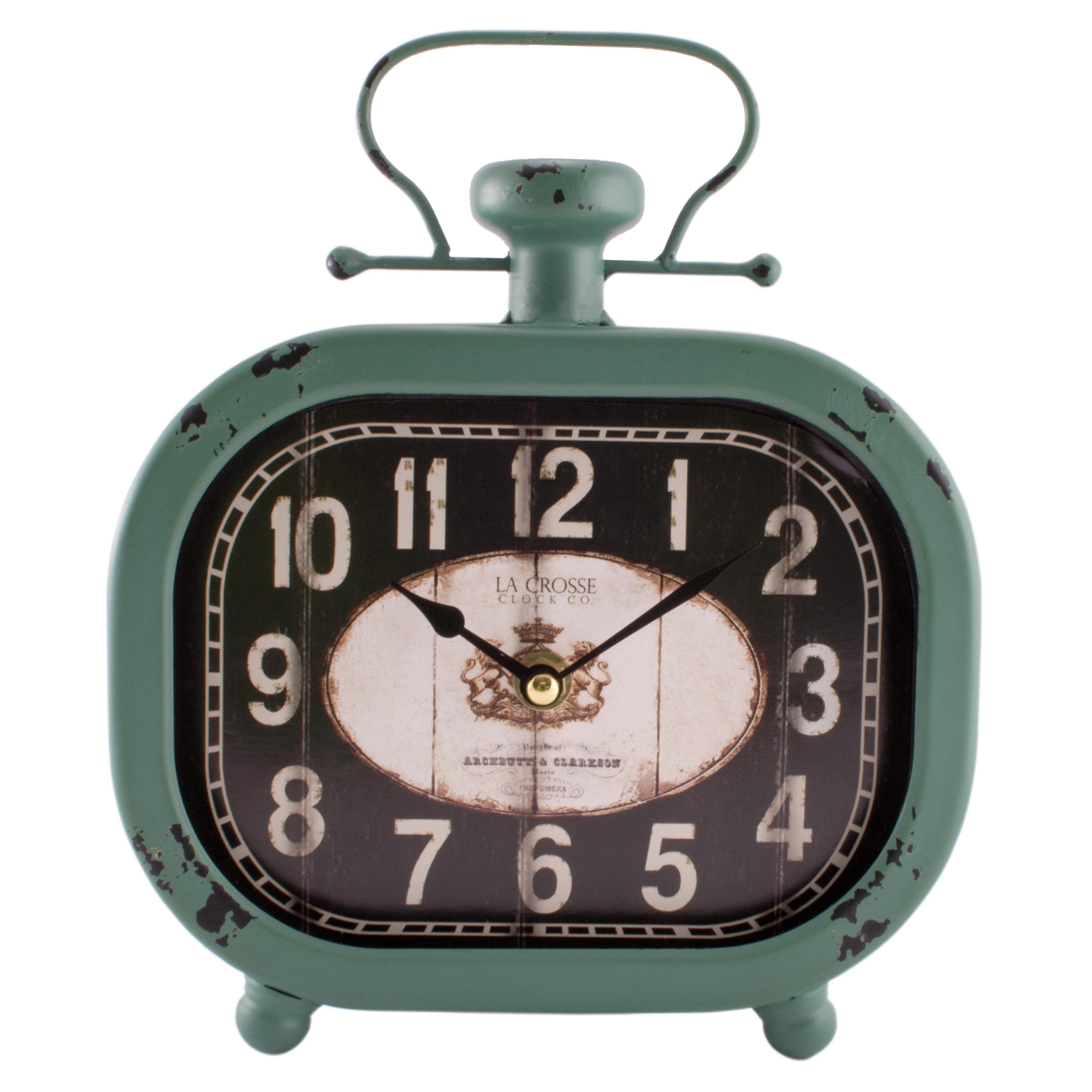 10" Teal Green Rustic Metal Wall/Table Clock