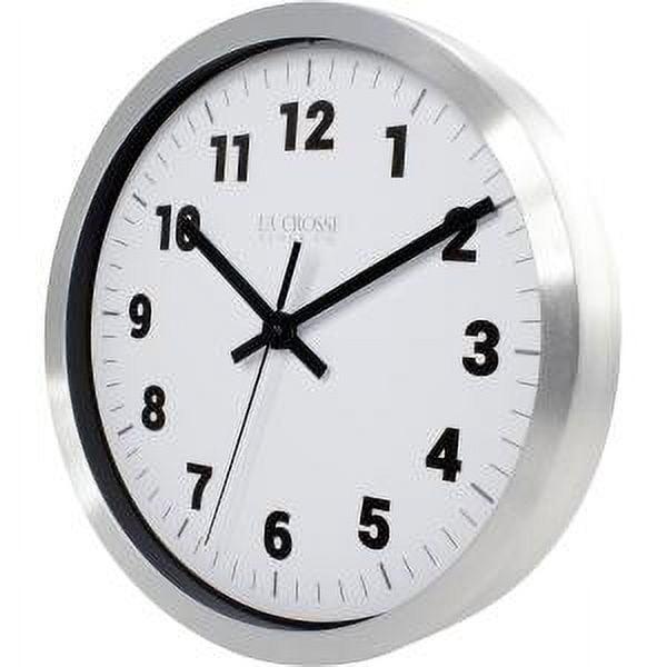 10'' Silver Aluminum Round Analog Wall Clock