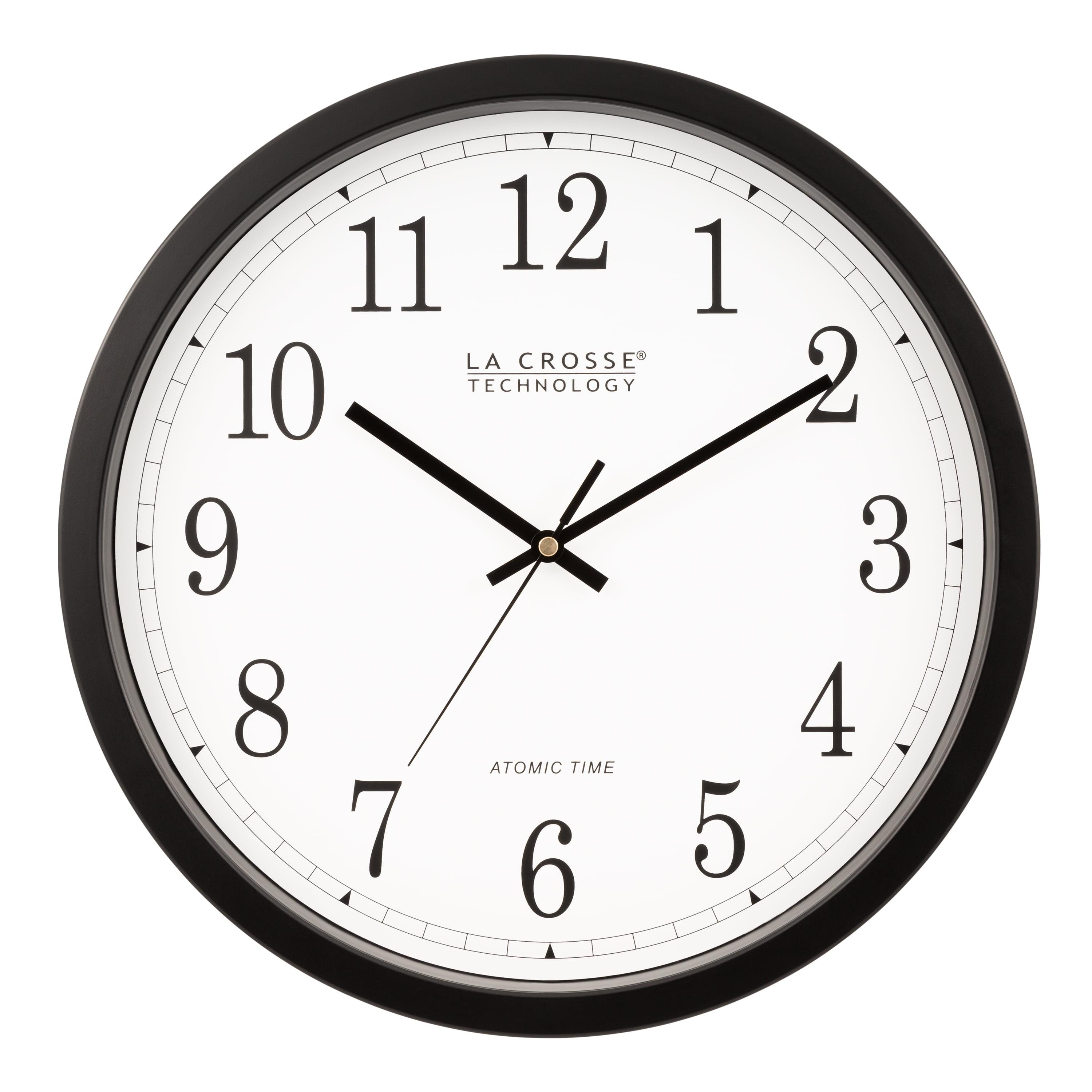 14-Inch Black and White Plastic Atomic Wall Clock