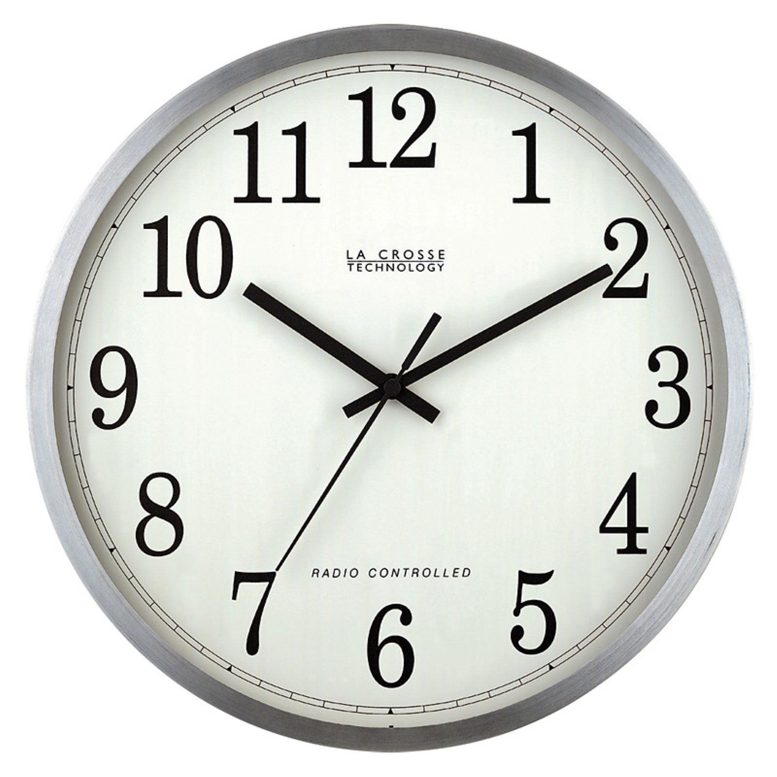 12" White and Aluminum Atomic Wall Clock