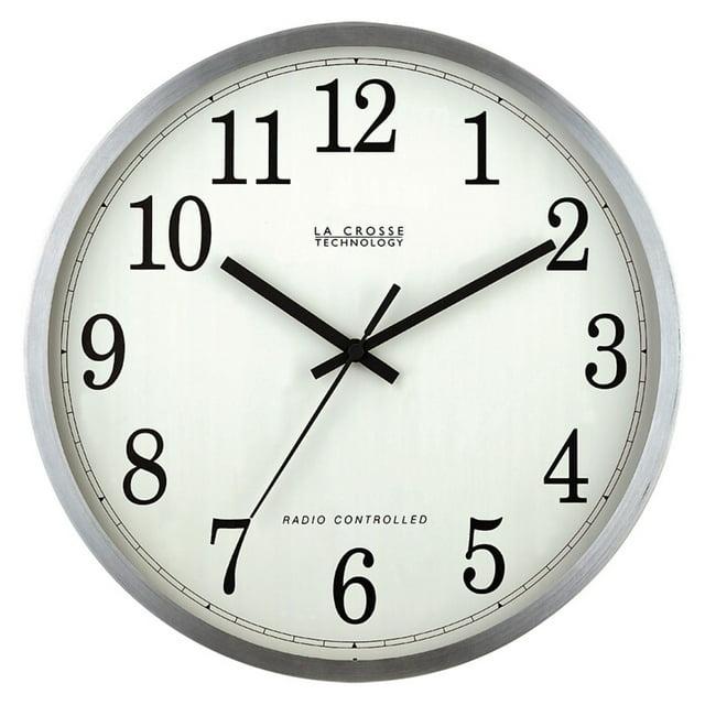 LA CROSSE TECHNOLOGY WT-3126B 12" Stainless Steel Atomic Wall Clock