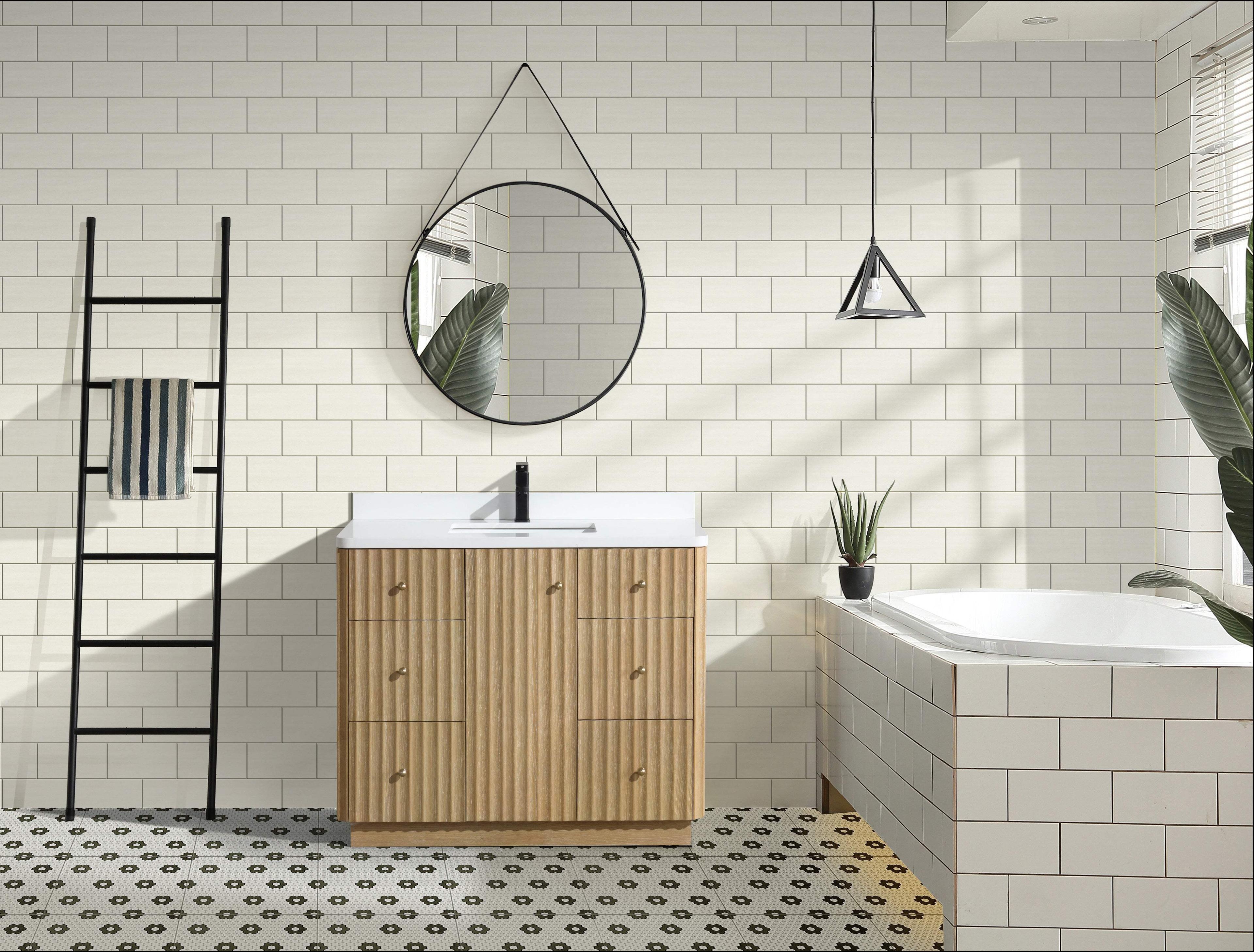 Ari Kitchen & Bath La Jolla 42'' Single Bathroom Vanity With Engineered Stone Top