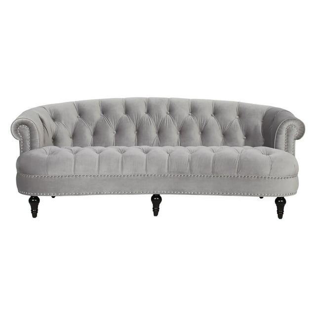 La Rosa 84" Chesterfield Tufted Sofa Opal Grey