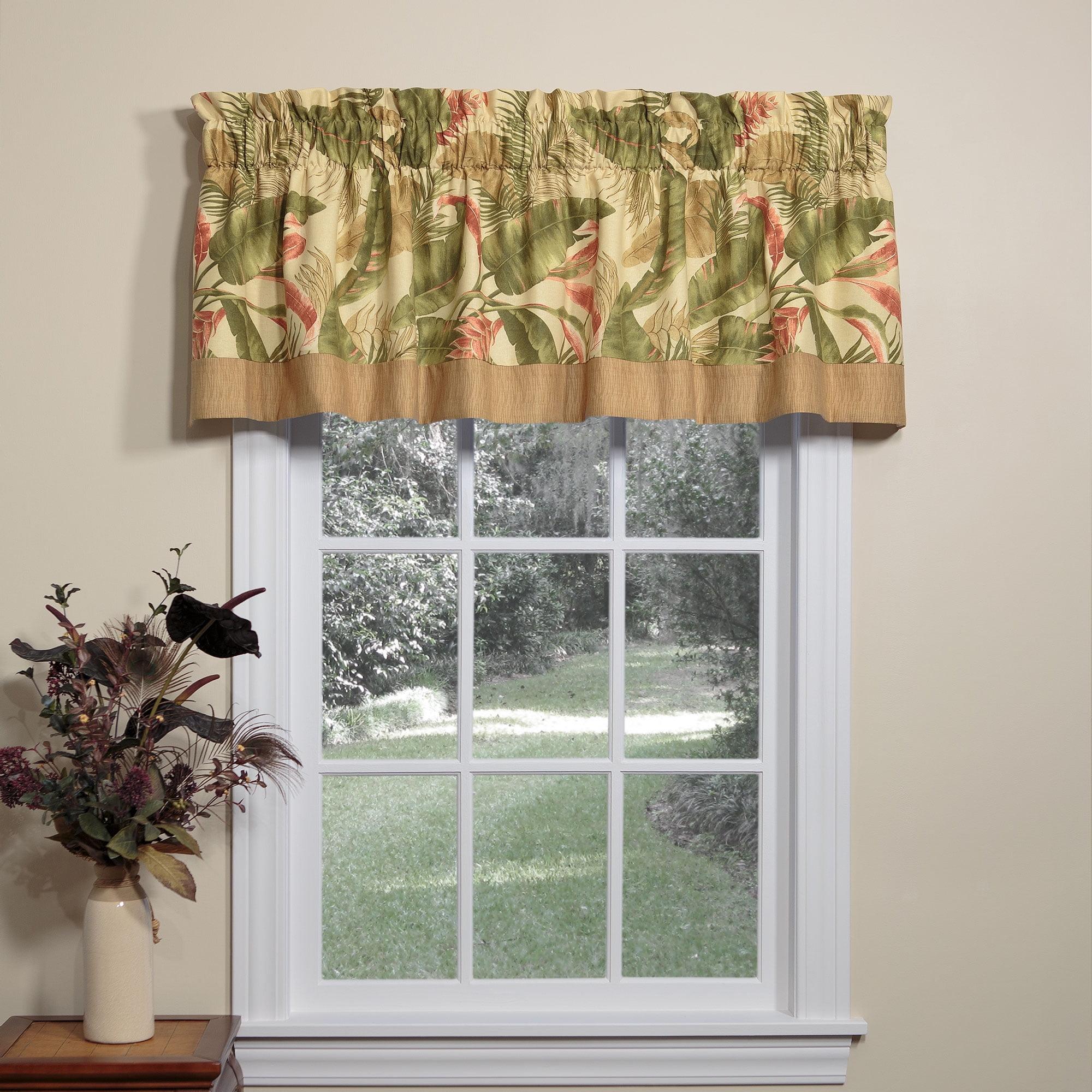 La Selva Natural Floral Cotton Rod Pocket Valance