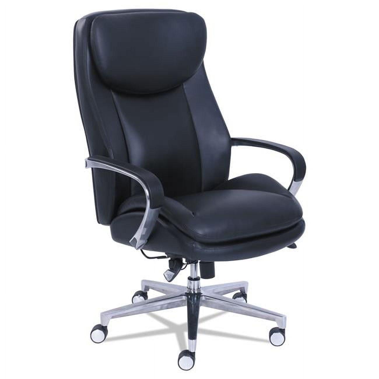 Dynamic Swivel Executive Chair in Black Bonded Leather with Lumbar Support