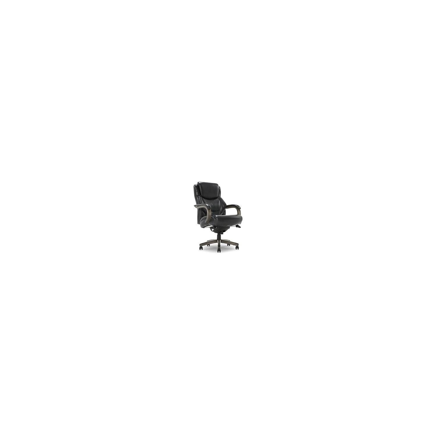Delano Big & Tall Bonded Leather Executive Office Chair Gray - La-Z-Boy: Ergonomic, Adjustable, Wood Accents
