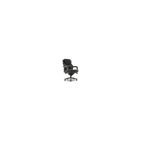 Delano Big & Tall Bonded Leather Executive Office Chair Gray - La-Z-Boy: Ergonomic, Adjustable, Wood Accents