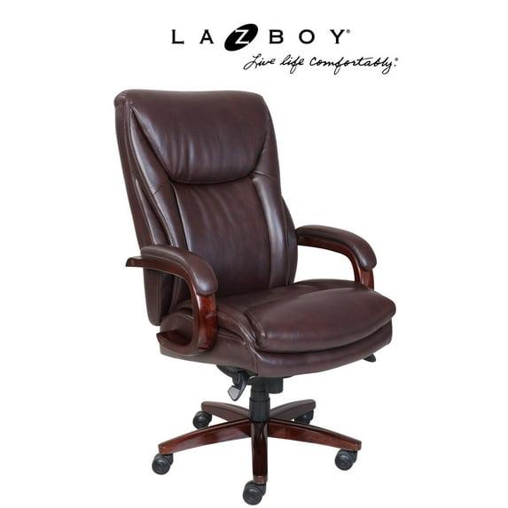 La-Z-Boy La-Z-Boy Edmonton Big & Tall Executive Office Chair, ComfortCore with Memory Foam Cushions, Real Wood Arms and Base, Waterfall Seat Edge, Bonded Leather