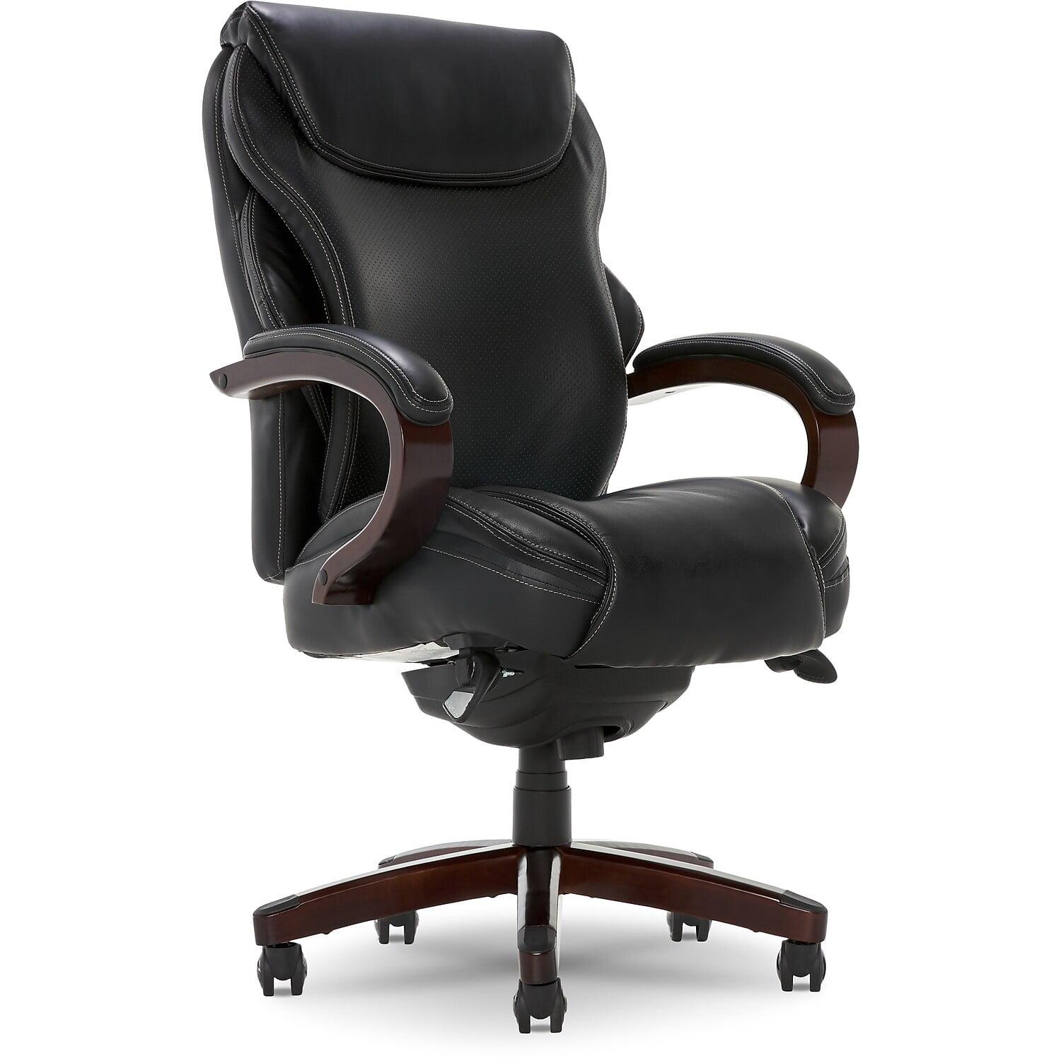 Ergonomic High-Back Black Leather Executive Swivel Chair with AIR Lumbar Support