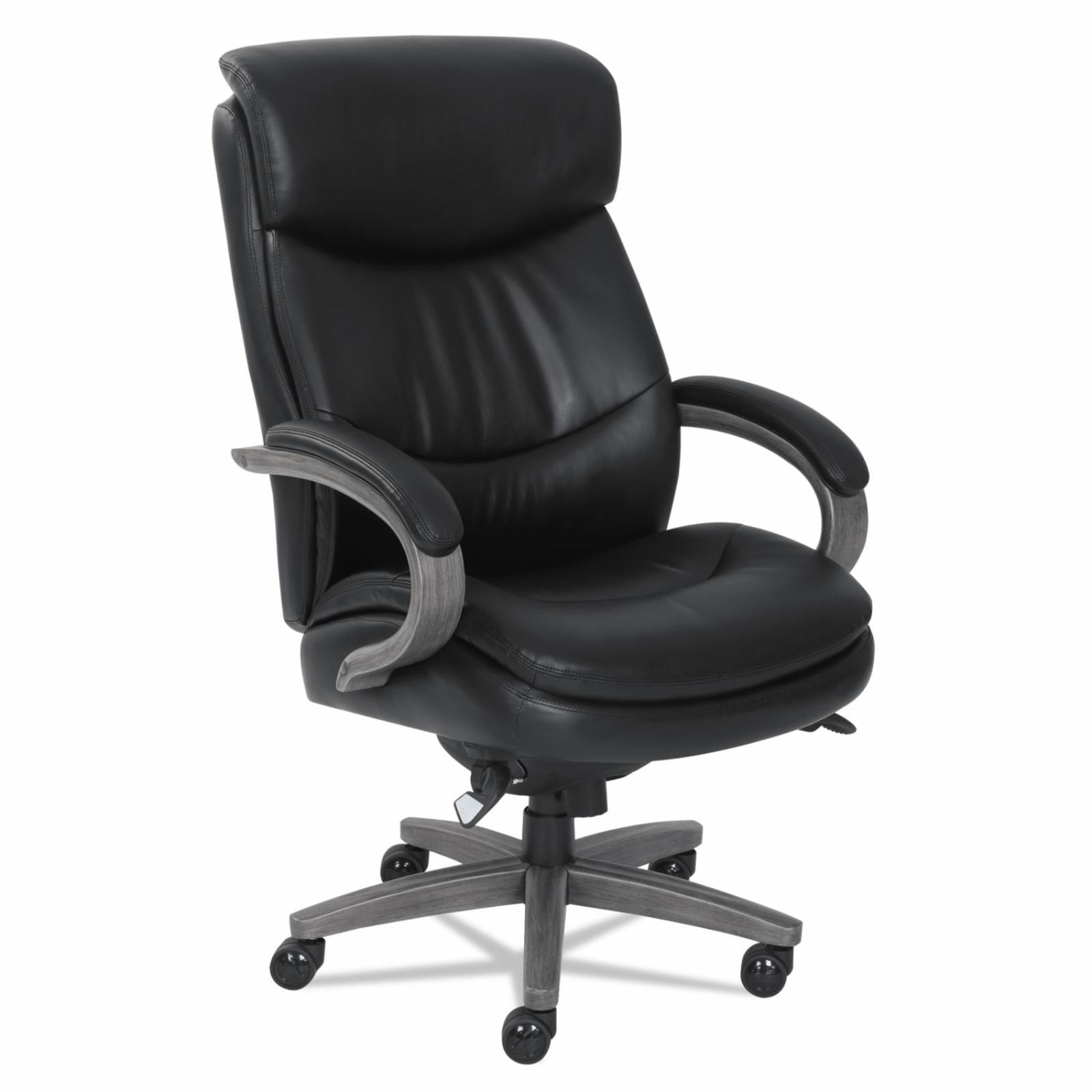 Woodbury Black Leather Big and Tall Executive Chair