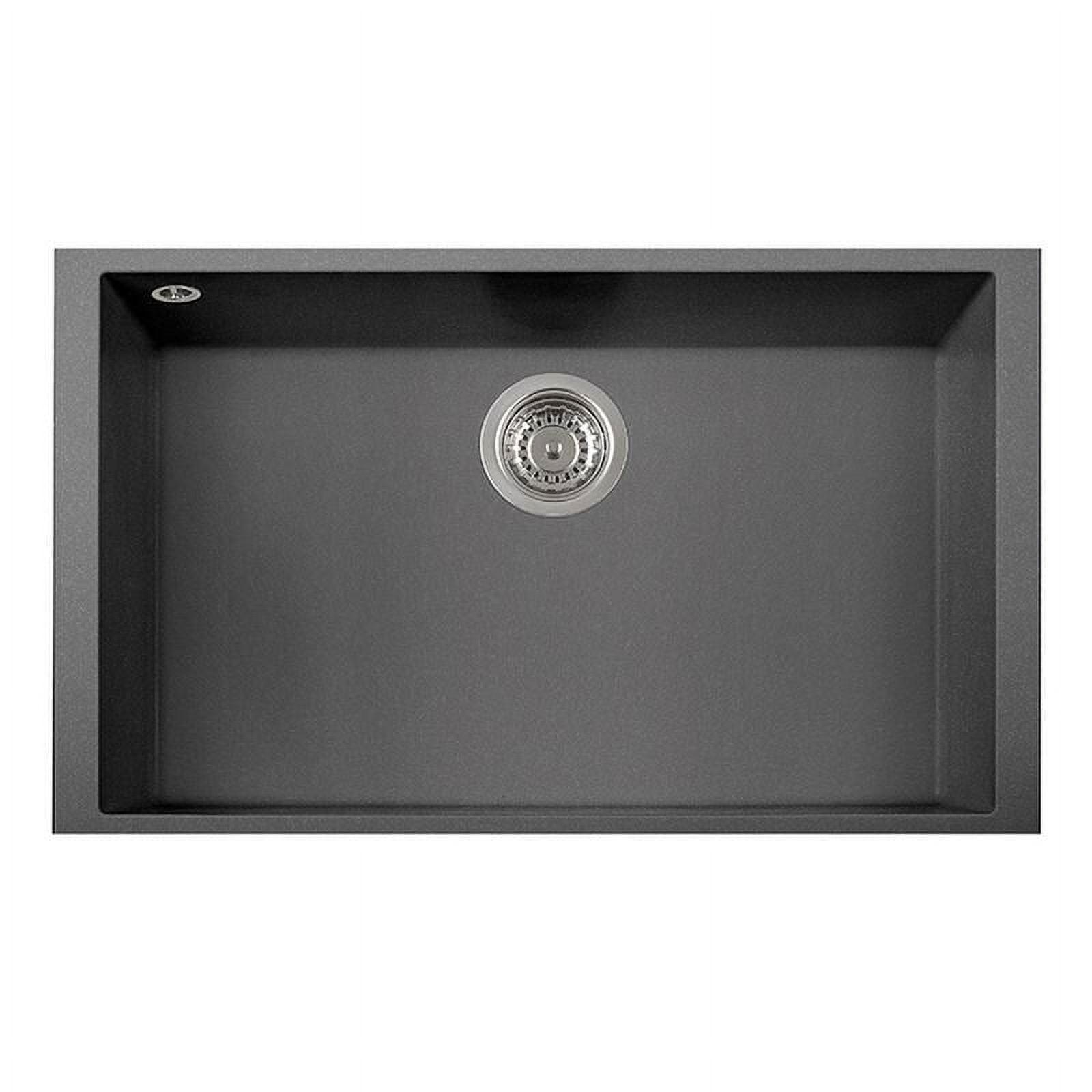 30" Metallic Gray Granite Undermount Single Basin Kitchen Sink