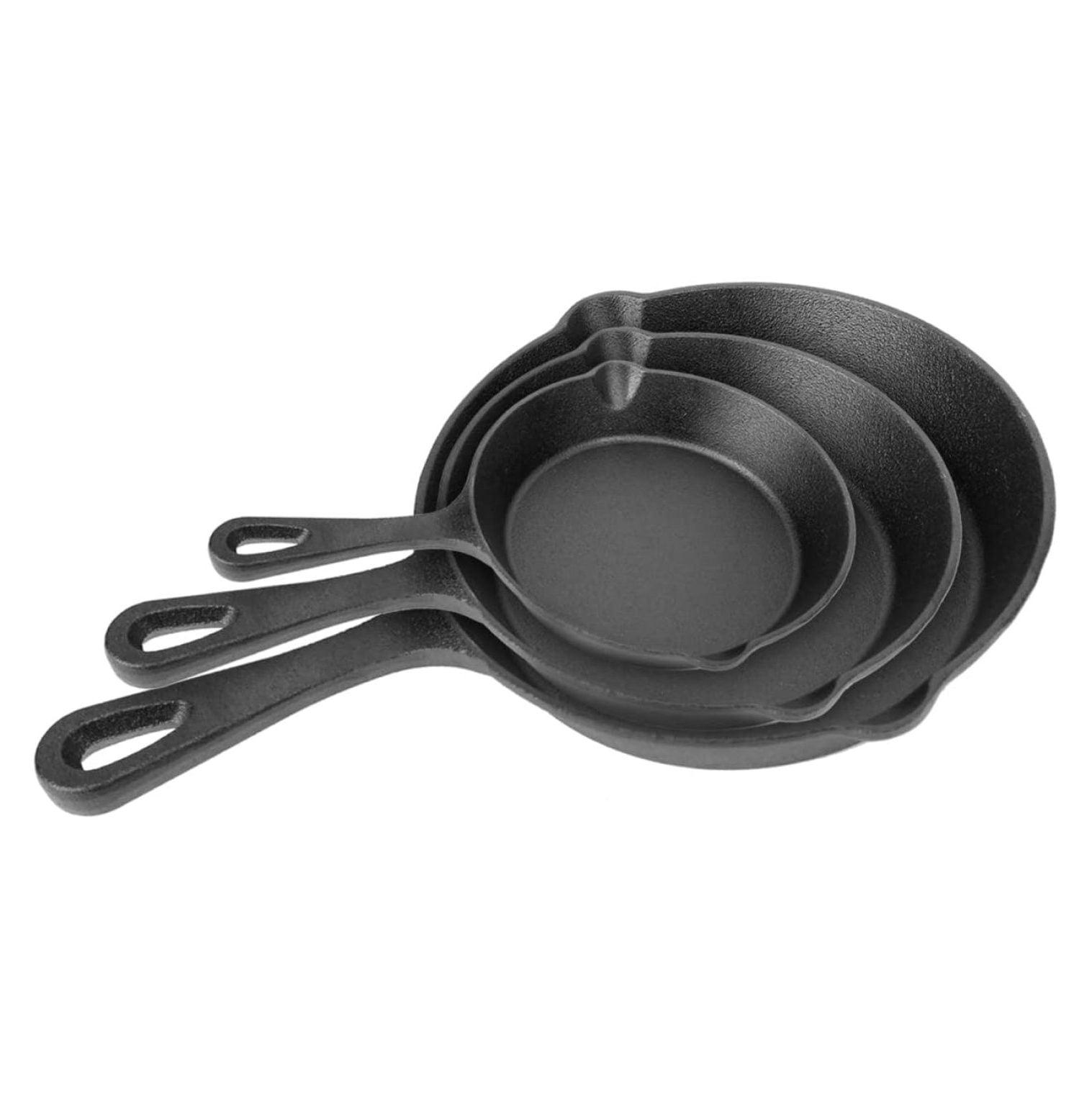 Hastings Home Nonstick Cast Iron Frying Pan Set - 3 Skillets