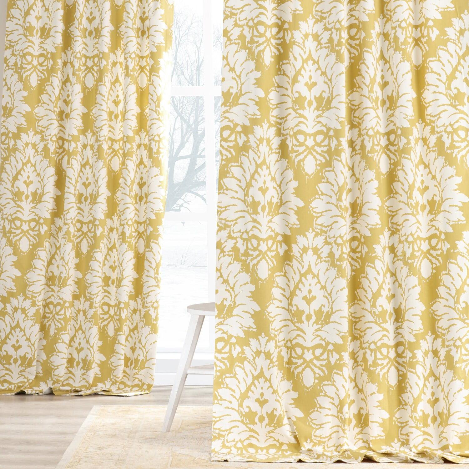 Lacuna Sun Yellow Cotton Room Darkening Curtain Panel