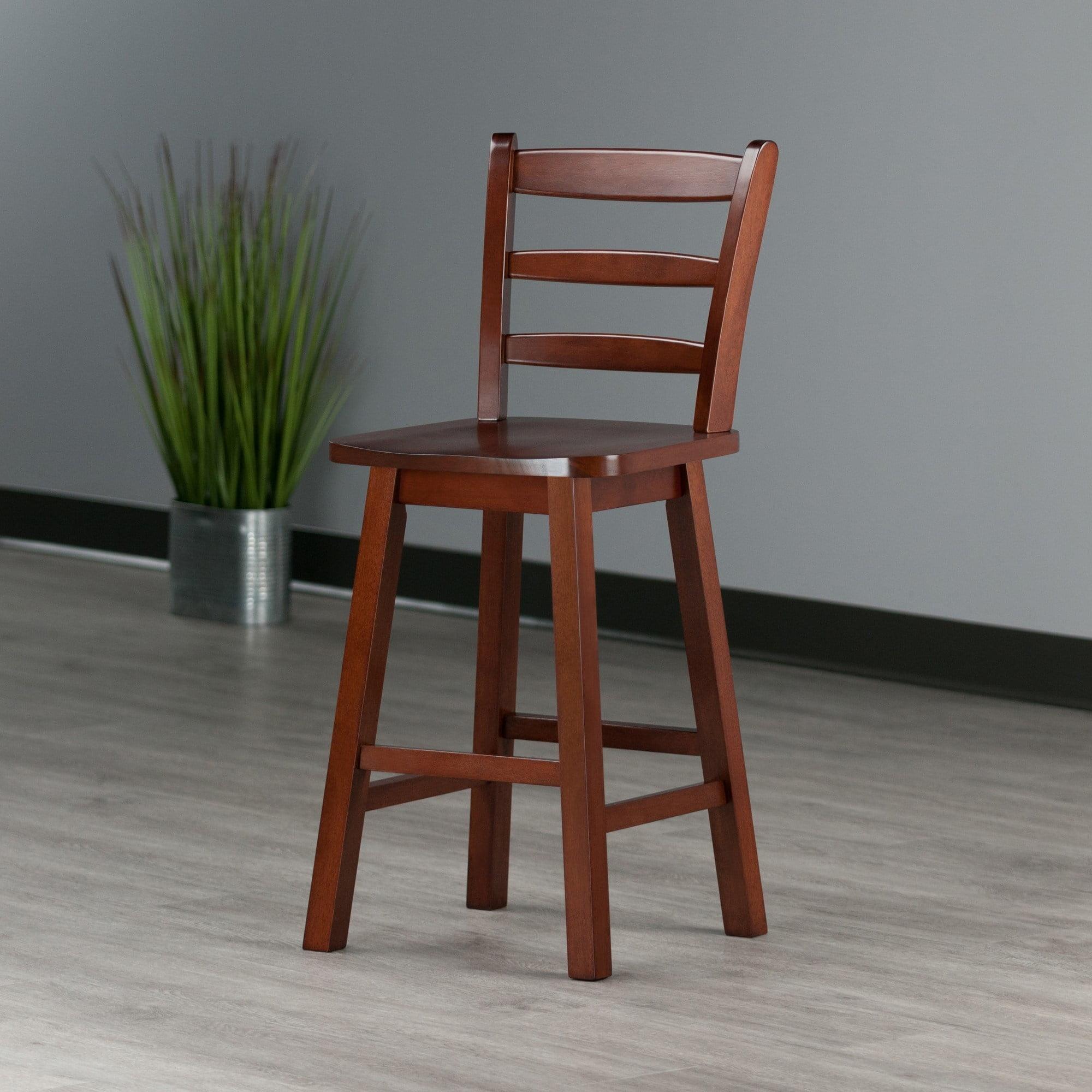 Scalera Ladder Back Swivel Seat Barstool Walnut - Winsome