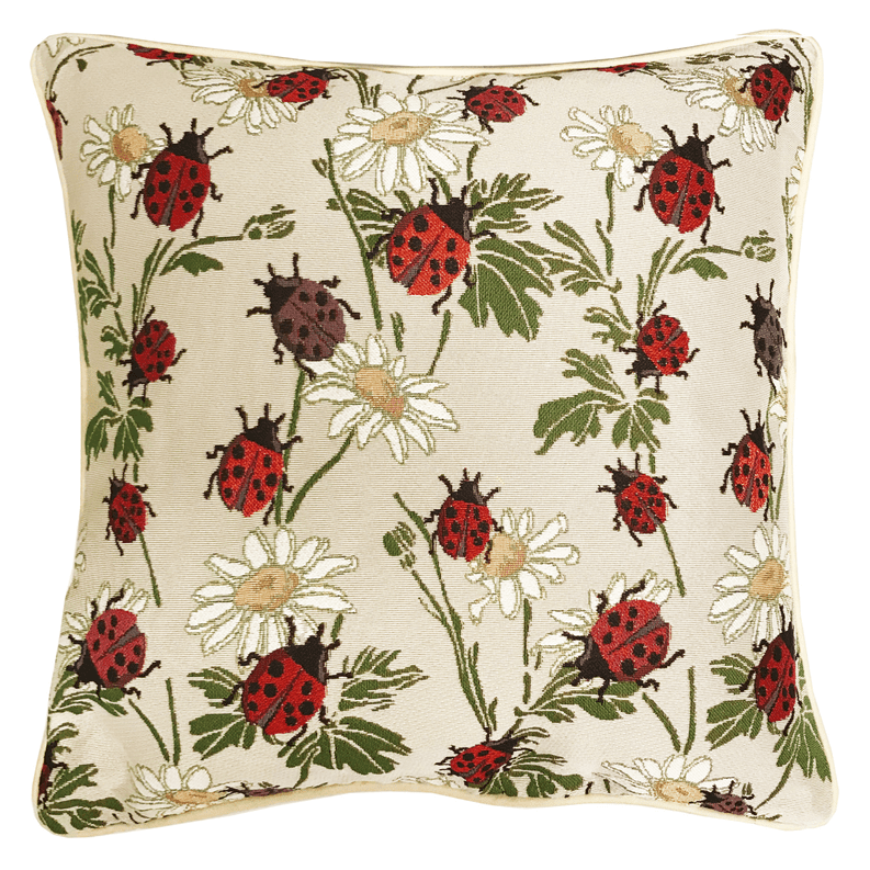 Ladybug and Daisy Polyester Euro Pillowcase with Zipper