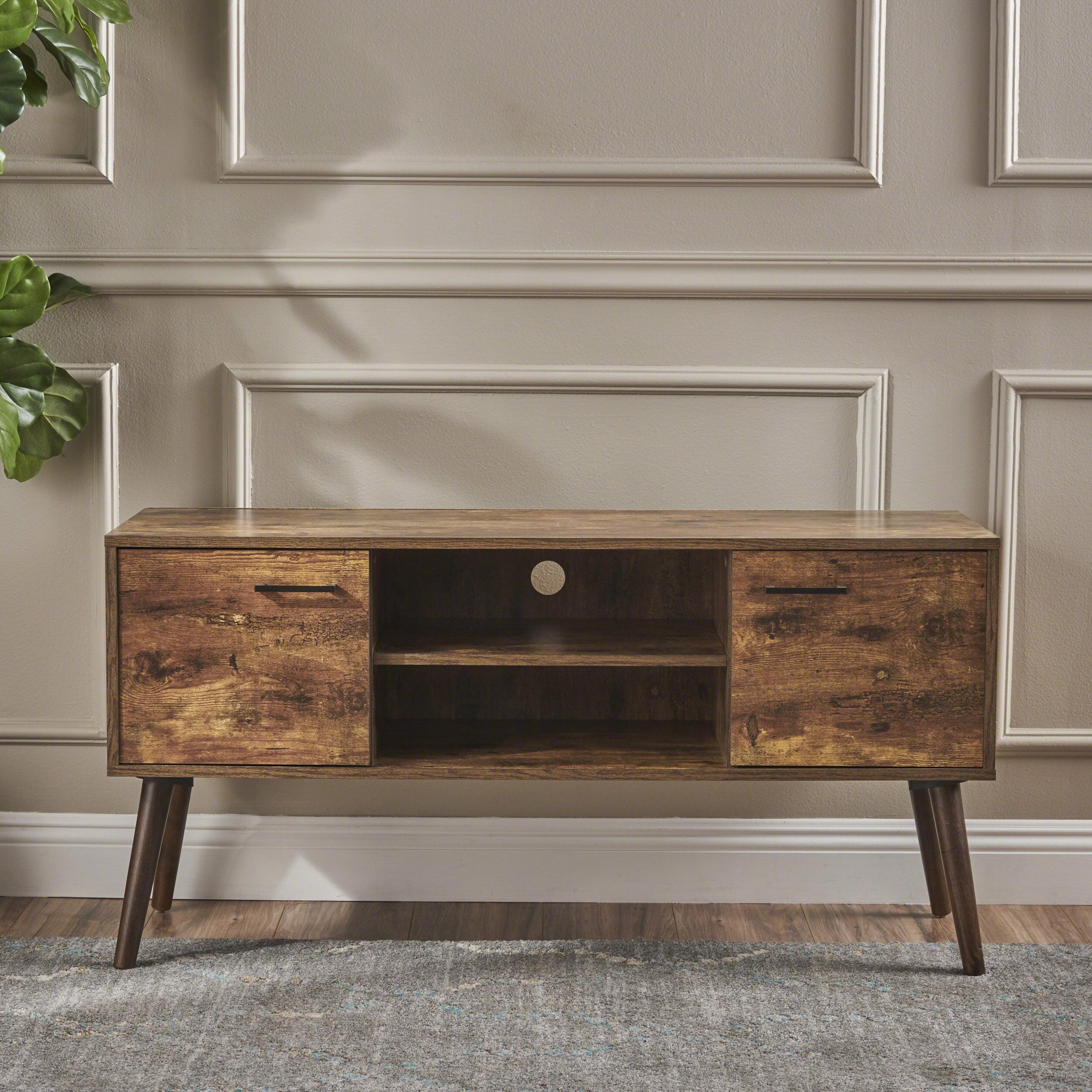 Lagom Harmony 47.5" Pine & Walnut TV Stand with Hairpin Legs