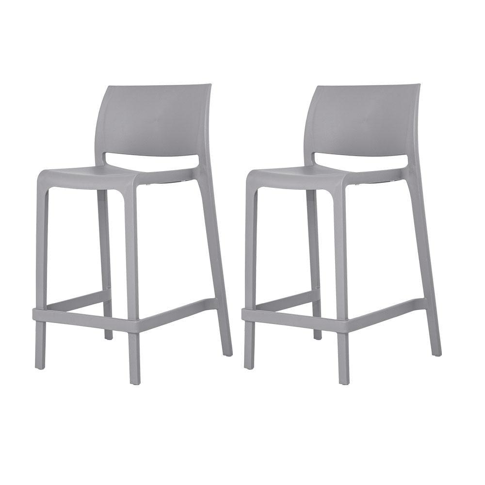 2pk Sensilla Stackable Counter Stools Gray - Lagoon