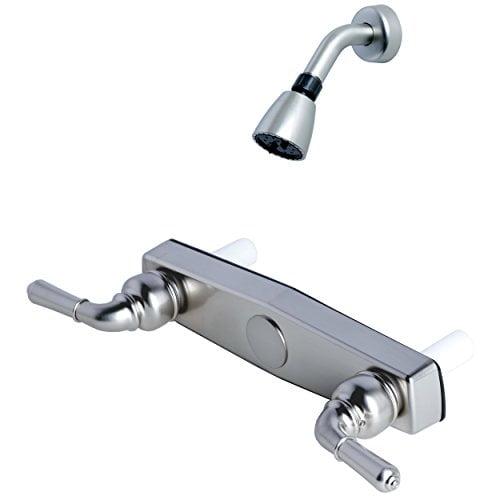 Brushed Nickel Wall-Mounted Shower Valve with Shower Head