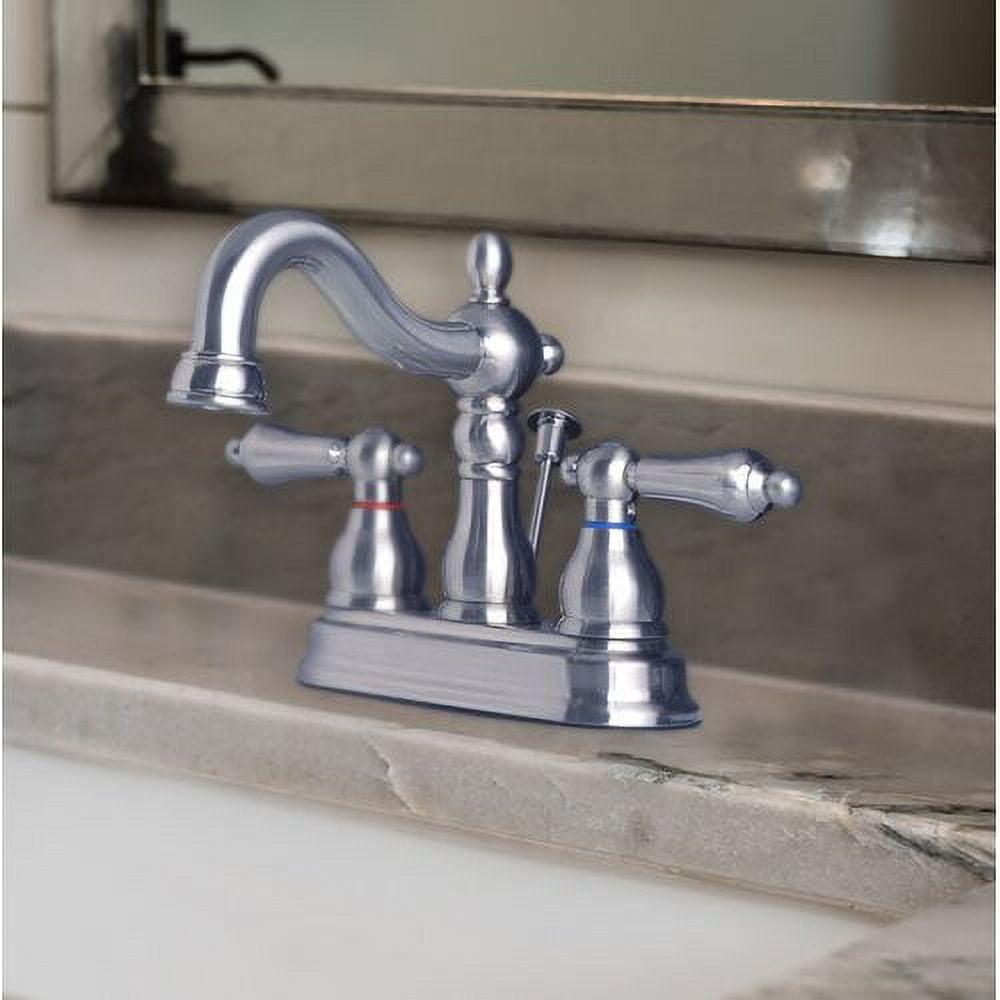 Two Handle Centerset Lavatory Faucet with Drain Assembly