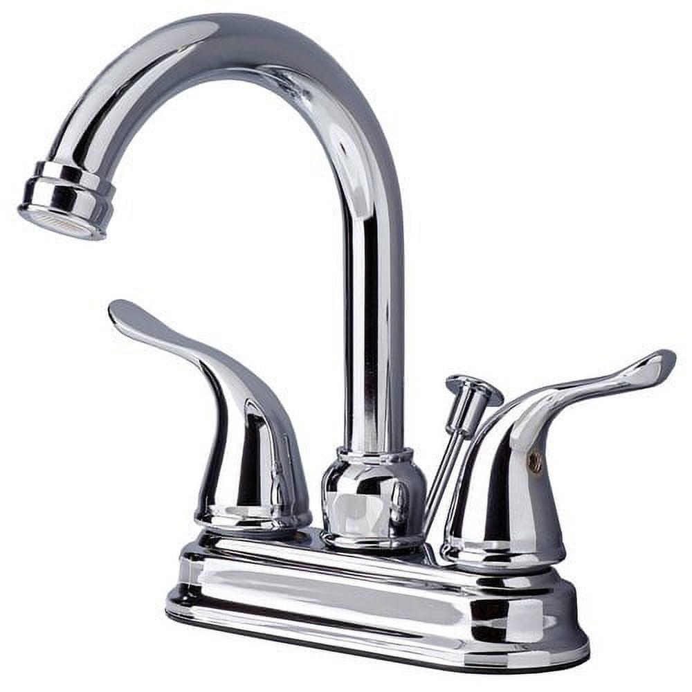 Two Handle Centerset Lavatory Faucet with Drain Assembly