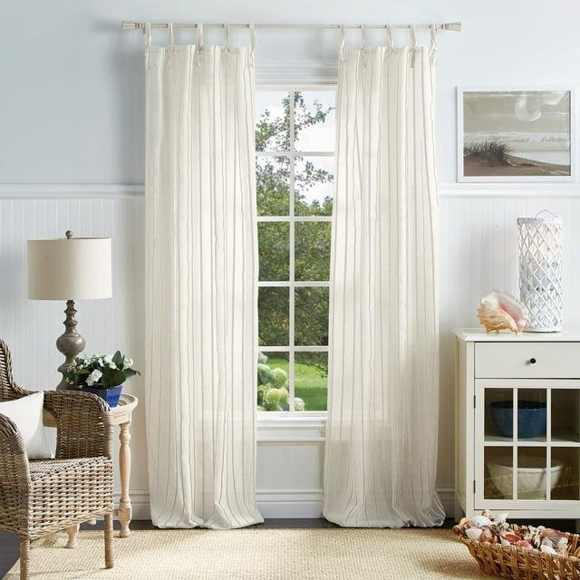 Martha Stewart Laguna Striped Semi-Sheer Tab Top Curtain Panel Pair (Set of 2) & Reviews | Wayfair