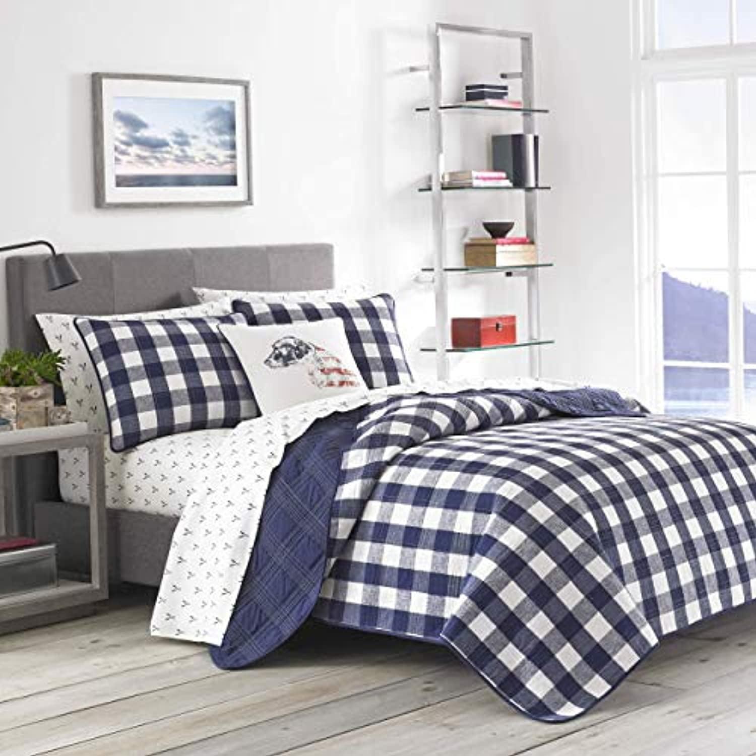 Lake House Plaid Reversible Quilt Set Blue - Eddie Bauer