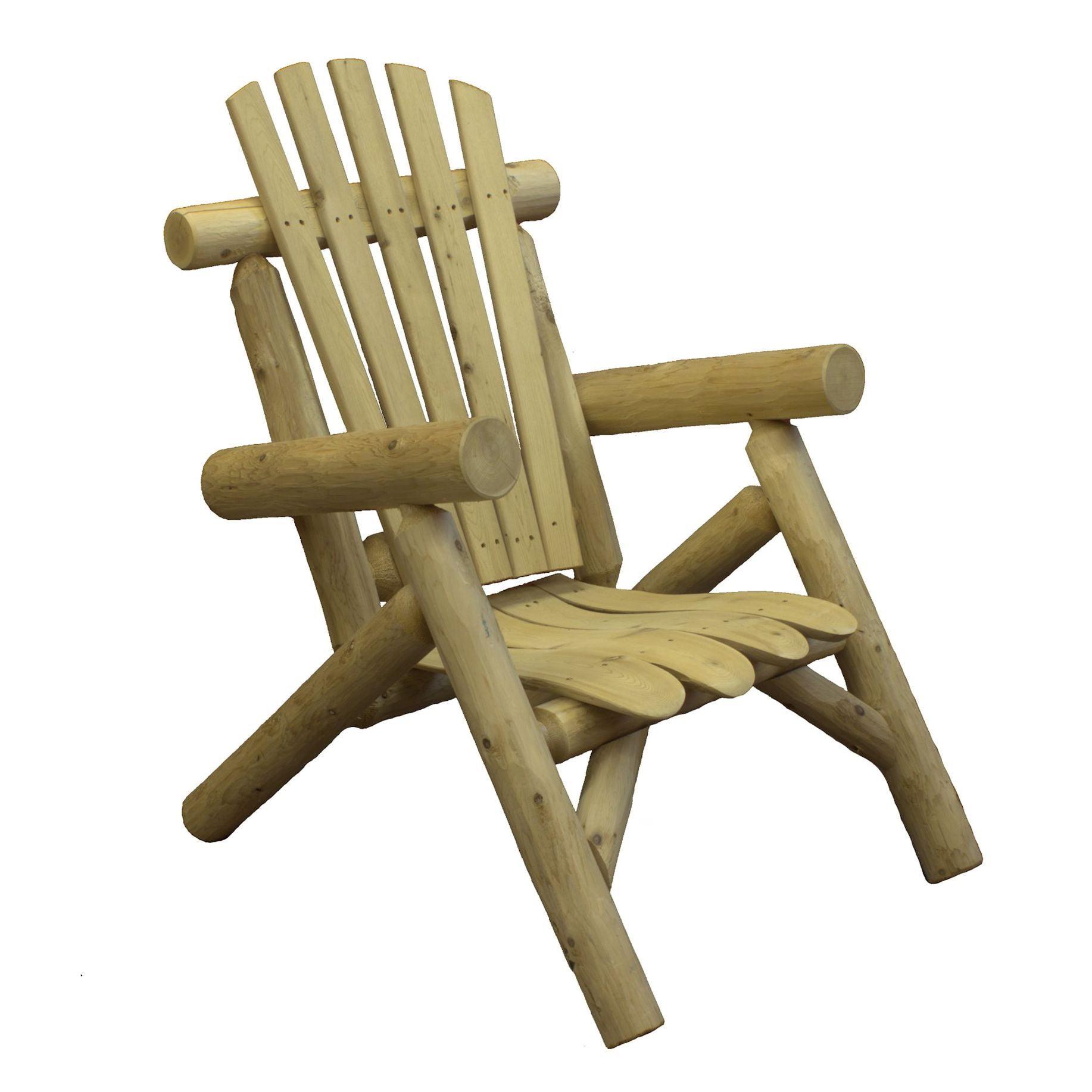 Unfinished Cedar Log Lounge Chair with Arms