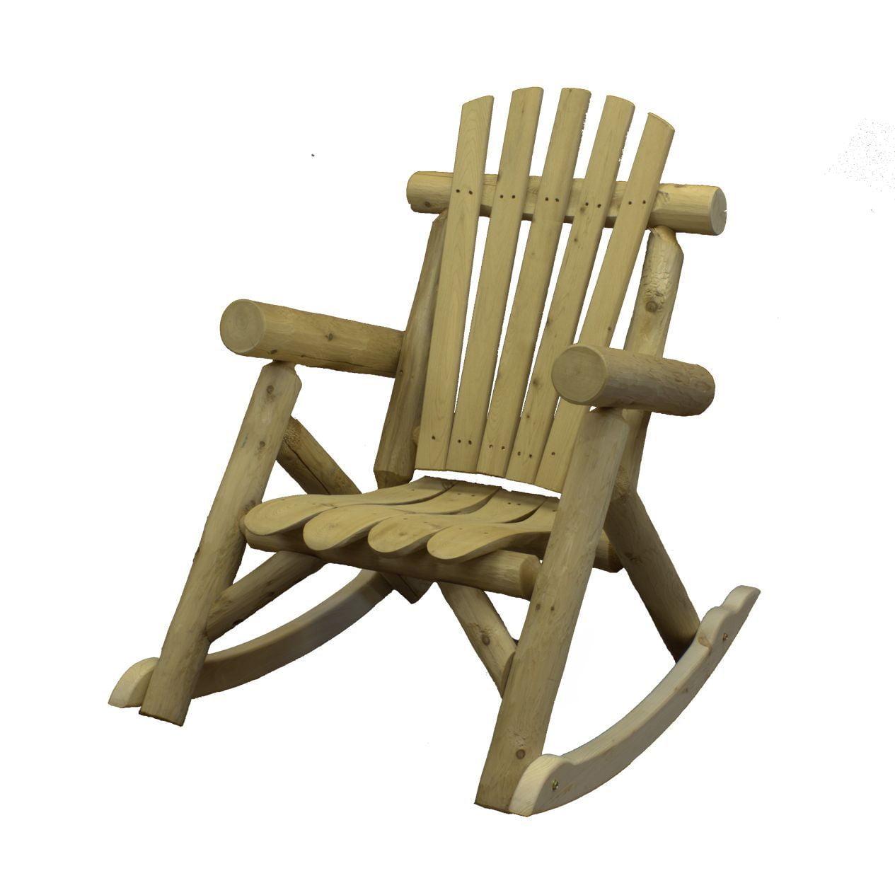 Rustic Northern White Cedar Log Rocking Chair with Contoured Seat