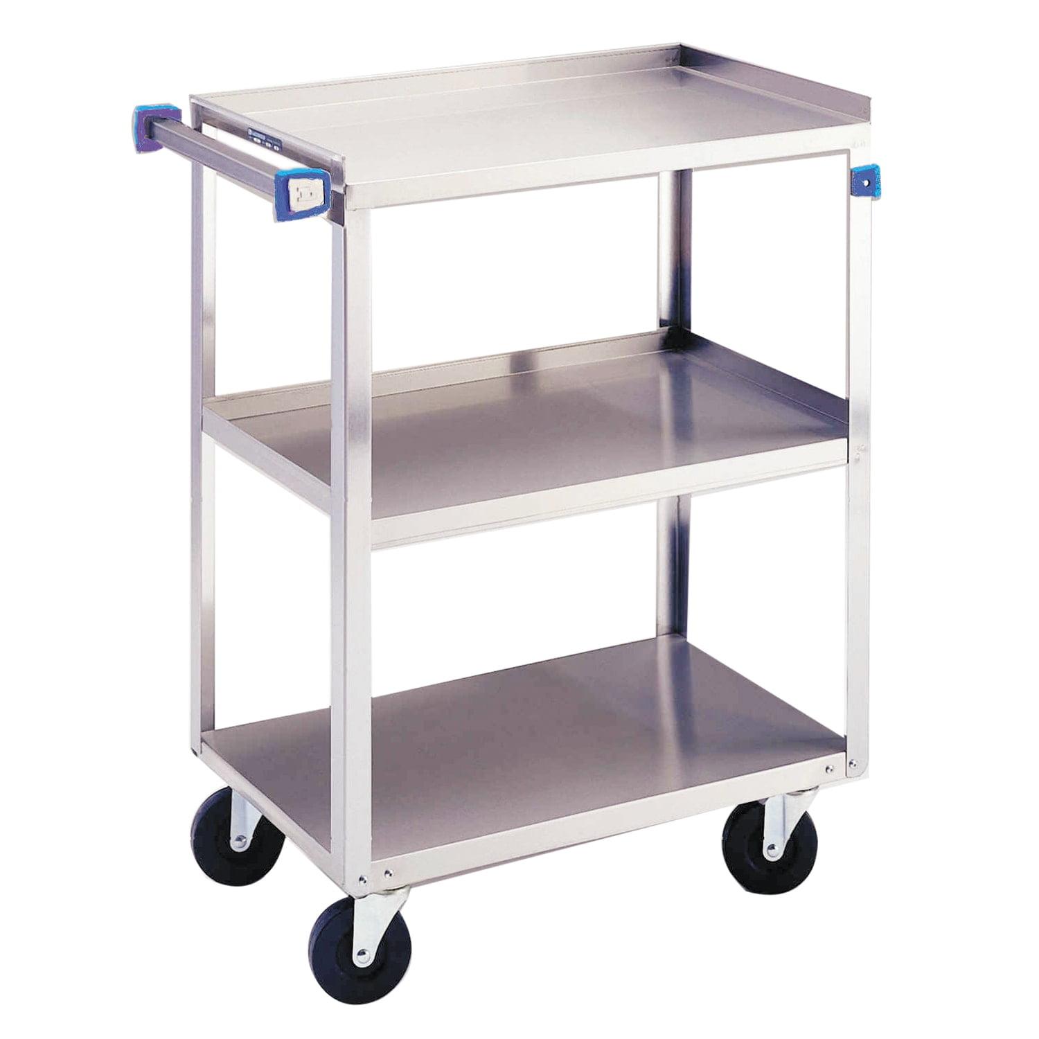 Lakeside Silver Stainless Steel 3-Shelf Utility Cart